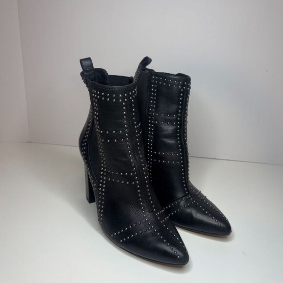Vince Camuto Basila Studded Leather Ankle Boots Booties Womens Designer Western - Picture 1 of 12